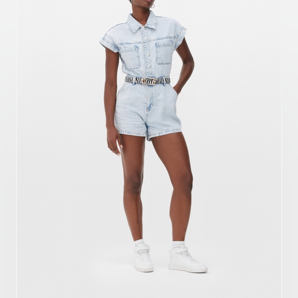 Primark Denim &Co Shorts Playsuit Jumpsuit Romper 6 Rigid Thick Denim Washed